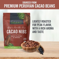 Organic Cacao Nibs, 2 lb Bag (907g) – Keto Friendly and Vegan Unsweetened Chocol