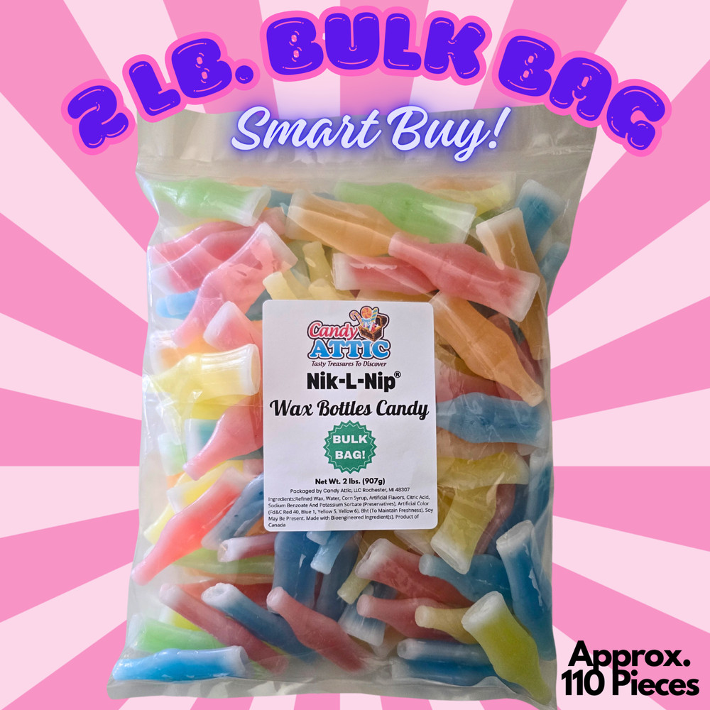 NIK-L-NIP® WAX BOTTLES – 2 LB Bulk Bag – Nostalgic Candy Candies – Fast Shipping