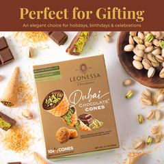 Dubai Chocolate Cones with Pistachio Kunafa | Made with Premium Belgian Choco…