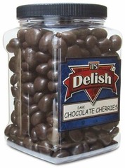 Gourmet Dark Chocolate Covered Cherries by It’s Delish, 3 lb Jumbo Reusable…