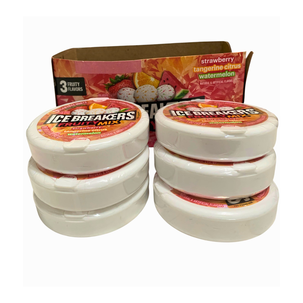 Ice Breakers Fruity Mix: Strawberry, Tangerine Citrus, & Watermelon 6ct