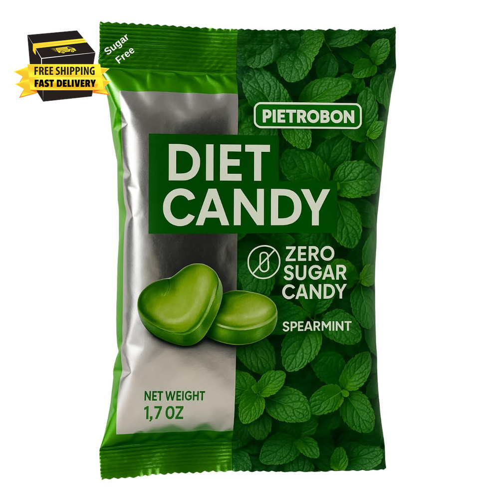 Peppermint Diet Candy 1.7Oz – Mint Sugar Free Hard Candy Individually Wrapped, Z