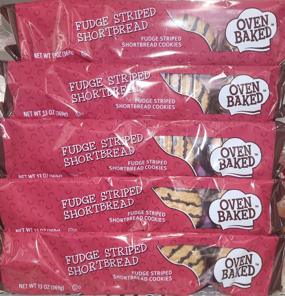 5 Pack Oven Baked Fudge Striped Shortbread Cookies Pack Of 5