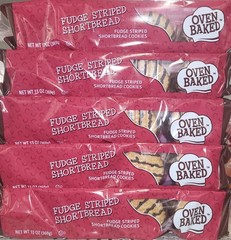 5 Pack Oven Baked Fudge Striped Shortbread Cookies Pack Of 5