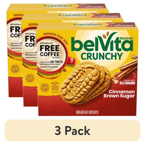 (3 pack) belVita Breakfast Bars Biscuits, Cinnamon Brown Sugar, 5 Packs (4 Biscu