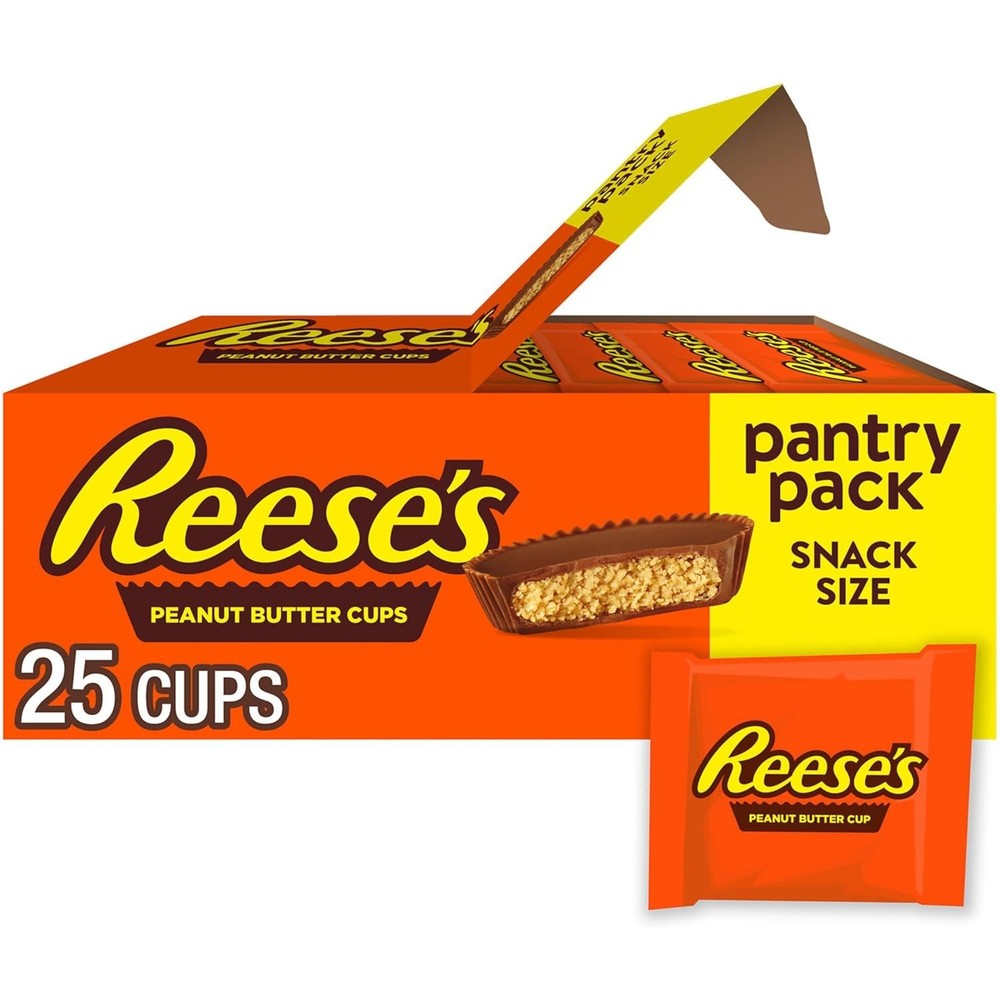 REESE’S Milk Chocolate Snack Size Peanut Butter Cups, Candy Pantry Pack, 13.75 o