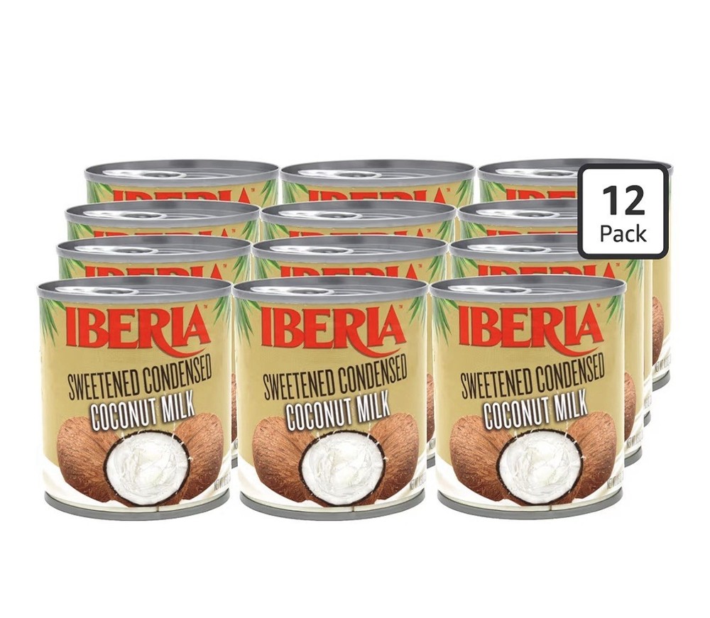 Iberia Sweetened Condensed Coconut Milk, 11.6 Oz (Pack of 12). BB: 05/19/27