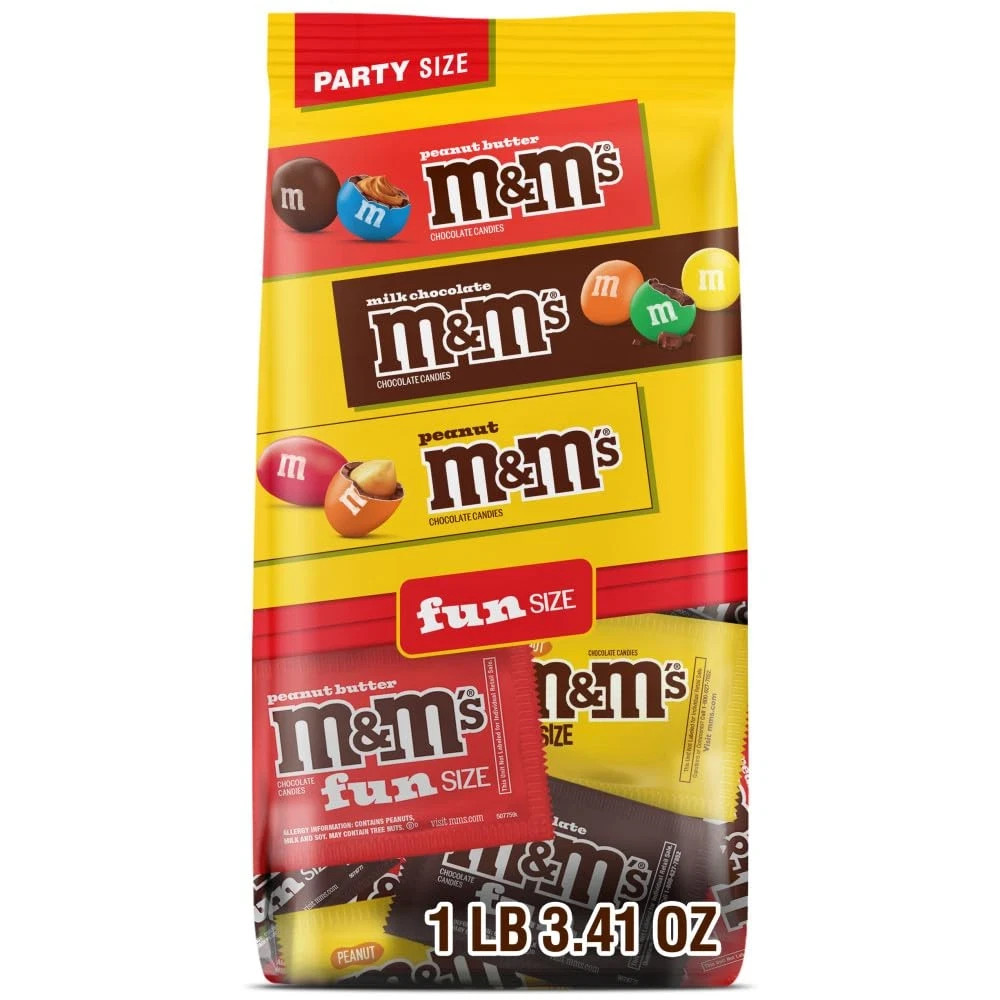 Fun Size Assorted Chocolate Candy Variety Pack, Milk Chocolate, Peanut & Peanut
