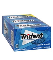 New Trident Original Flavor Sugar Free Gum 15×14 Packs (210 Pieces)Free Shipping