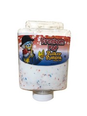 Pucker Powder Sour Freedom Pop 9.5 ounces, White with blue and red sparkles.