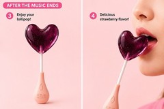 Music Lollipop Strawberry Heart Pack of 6 | Party Gift | Best Deal | Sugar Free