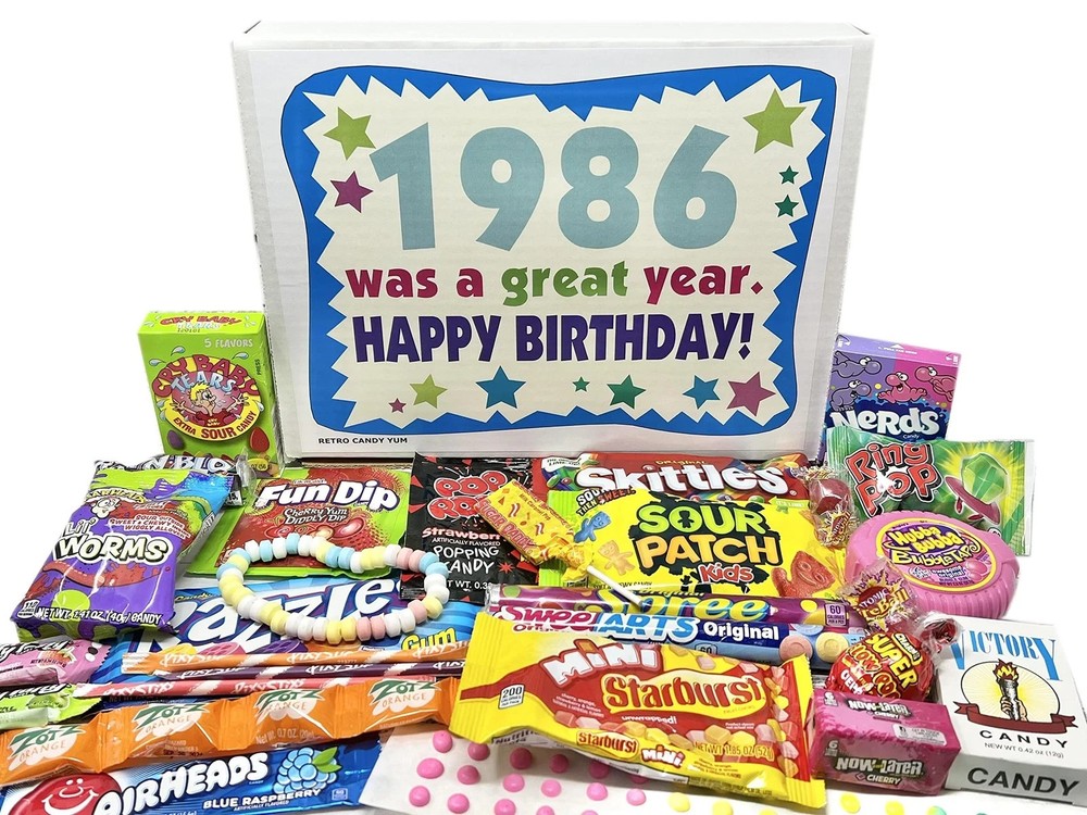 RETRO CANDY YUM ~ 1986 40th Birthday Gift Box of Nostalgic Retro Candy Assort…