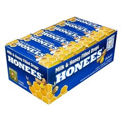 Honees Milk & Honey Cough Drops – 1.5oz Bar, Pack of 24 Milk & Honey-Filled Loze