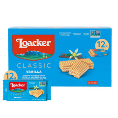 Loacker Classic Vanilla Wafers, Non-GMO Crème-Filled Wafer Cookies, 1.59oz, Pack