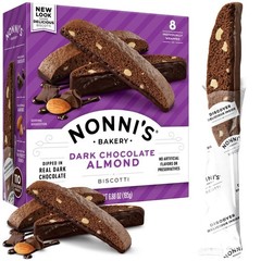 Nonni’s Dark Chocolate Almond Biscotti 6.88 Ounce Individually Wrapped Cookies