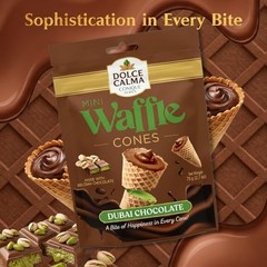 Dolce Calma Mini Waffle Cone Bites, Belgian Chocolate Filled Snack