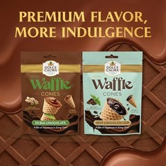 Dolce Calma Mini Waffle Cone Bites, Belgian Chocolate Filled Snack