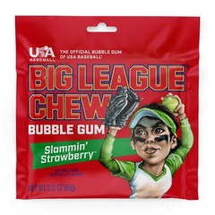 Big League Chew Bubble Gum Strawberry Tray n(Pack of 12 )