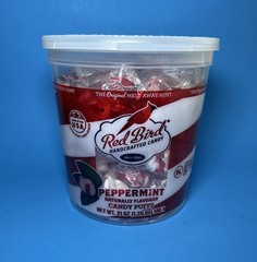 Red Bird Peppermint Candy Puffs 21 Oz Tub – Individually Wrapped – Fresh Mint
