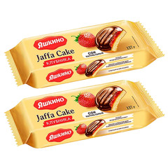 2 Packs Yashkino Strawberry Biscuit Cookies Halal 137 g Each, 274 g Total