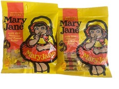 Lot of 2 Mary Jane 3 oz. Bags REAL Molasses and Peanut Butter Candy Old Fashion