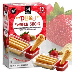 Peanut Butter & Jelly Wafer Sticks – Strawberry Dip, Individually Wrapped Snacks