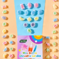 Gourmet Wax Bottle Chewy Candies: 32 Heart-Shaped Treats, Perfect for Gifting