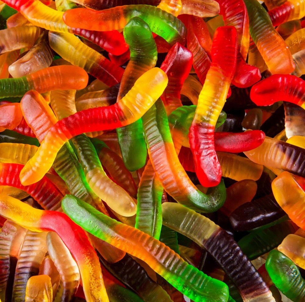 Gummi Worms Fruit Flavor Bulk Gummy Candy 2 Pounds Weighed Candy 2LB (32oz)