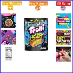 28.8 oz Sour Brite Crawlers Candy Gummy Worms, Assorted Flavors