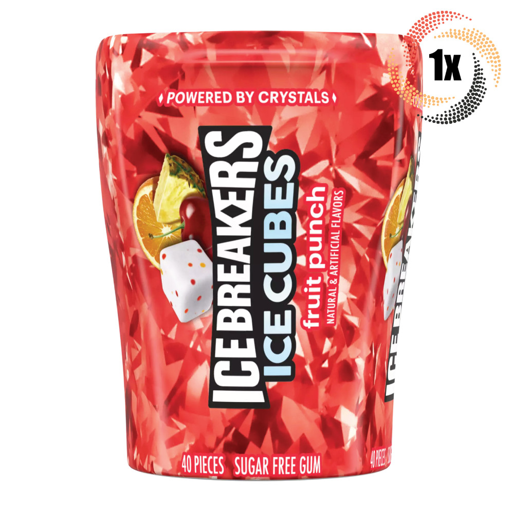 1x Bottle Ice Breakers Fruit Punch Ice Cubes | 40 Pieces Each | Sugar Free
