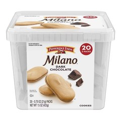 Pepperidge Farm Milano Cookies, Dark Chocolate, 2 Cookies per Pack, 20 Packs!