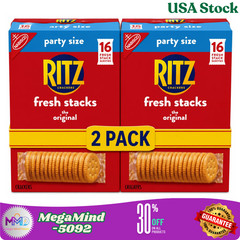 (2 pack) RITZ Fresh Stacks Original Crackers, Party Size, Travel Snacks,23.7 oz
