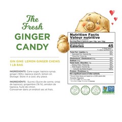 GIN GINS Lemon Ginger Chews – Natural Fresh Ginger Candy by – Individually Wr…