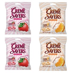 Creme Savers Strawberry and Orange Cream Candy 3oz Pack of 4 Individually Wra…