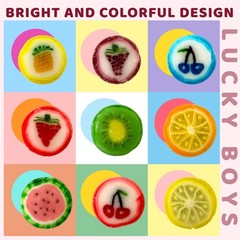 Lucky Boys Fruit Slices Candy Hard Bulk 1 lb Bag of Individually 1