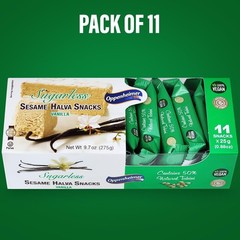 Sugarless Sesame Halva Snacks Vanilla Flavors – 11 Count (Pack of 1),