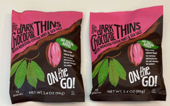 2 Pack Trader Joe’s Dark Chocolate Thins Roasted Coca Nibs No Sugar Added 3.4 Oz