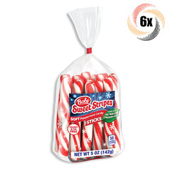 6x Bags Bob’s Sweet Stripes Soft All Natural Peppermint Candy Sticks | 5oz