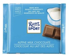 12 Pack Ritter Sport Alpine Milk (Alpenmilch) 100g Chocolate Bars – Exp. 03/27