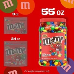 M&M’S Peanut Butter Milk Chocolate Candy Jar, 55 oz Bulk Pack