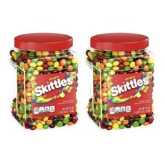2 Jars Skittles Original Fruity Candy Jar Bite Size Candies 54 oz Each Jar
