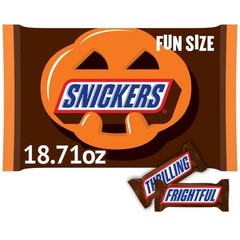 Snickers Fun Size Milk Chocolate Halloween Candy Bars, 18.71 oz Bulk Jumbo Bag