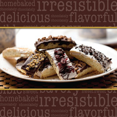 Barnetts Christmas Holiday Thanksgiving 5 Chocolate Biscotti Gift Box, Gourmet
