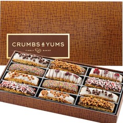 Holiday Cookies Gift Basket – 12 Gourmet Chocolate Covered Biscotti with Asso…