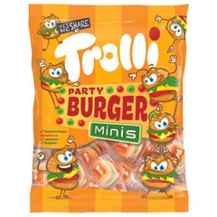 3 x Trolli PARTY BURGER MINIS – Fruit Flavour Jelly Shape Bag 3 x 170g
