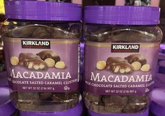 2 Pack Kirkland Macadamia Clusters Salted Caramel Milk Chocolate 32 oz Each