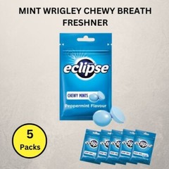 Chewy Mints Wrigleys Eclipse Peppermint Powerful Refresh Breath New 5 Pack x 45g