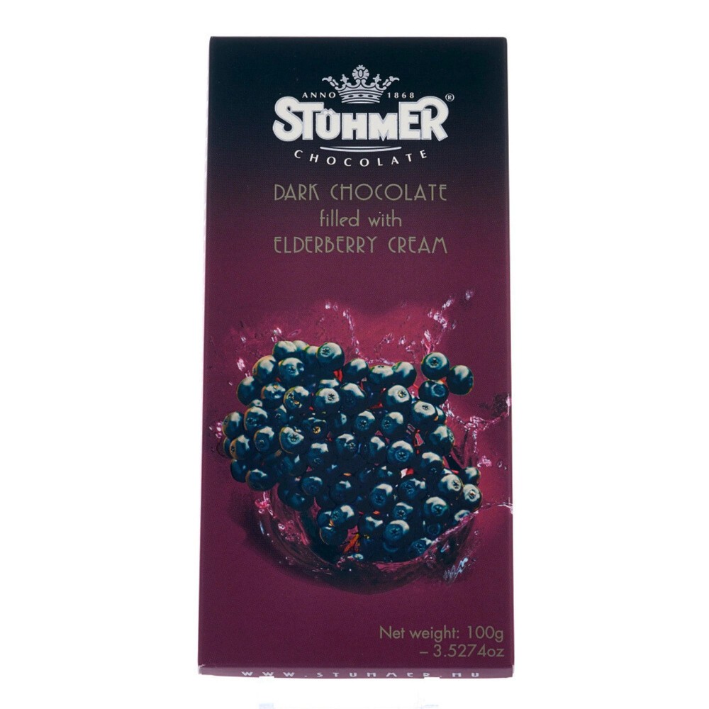 10x STÜHMER Dark Chocolate Filled with Elderflower Cream 100g / 3.53 oz