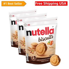 Biscuits, Hazelnut Spread With Cocoa, Sandwich Cookies, 20-Count Bag Pack of 3