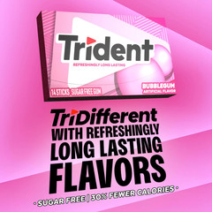 Bubblegum Sugar Free Gum, Travel Accessories, 12 Packs of 14 Pieces (168 Total P
